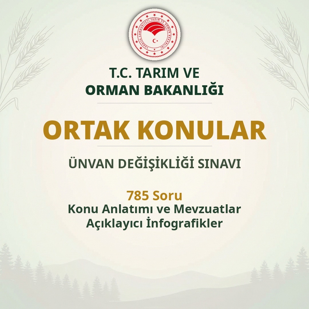 Tarım ve Orman Bakanlığı Ortak Konular